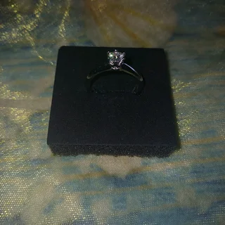 0.5 crt moissanite 925 silver ring -certificate plus warranty