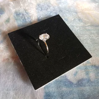 925 silver oval 2crt zircon ring &#43; x2 eternity bands-bran new