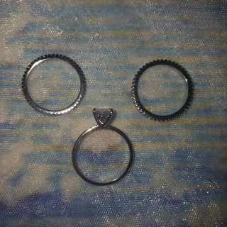 925 silver oval 2crt zircon ring &#43; x2 eternity bands-bran new