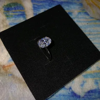 925 silver oval 2crt zircon ring &#43; x2 eternity bands-bran new