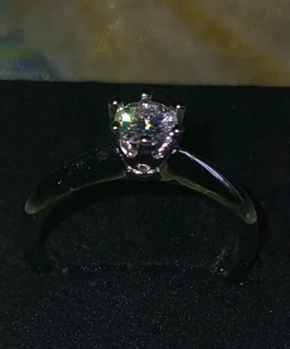 0.5 crt moissanite 925 silver ring -certificate plus warranty