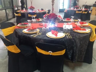 Year end functions decor. Company closing parties, decor and catering. Waterproof Stretch tents hire
