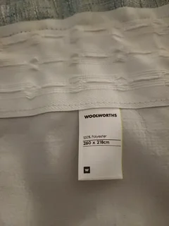 Woolworths Block out curtain blue with little white pieces heavy R360