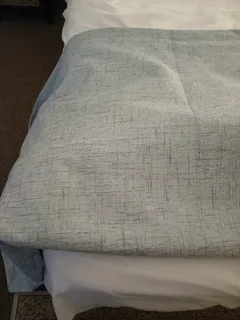 Woolworths Block out curtain blue with little white pieces heavy R360