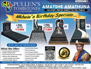 Granite countertops and tombstones