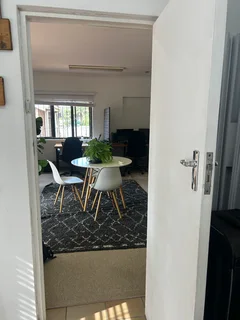 An outside building with 2 offices, one for rent. Own entrance but shared kitchen and bathroom R6000