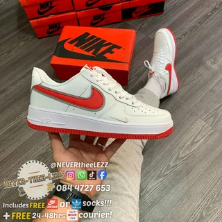 Nike air force 1 white habanero red