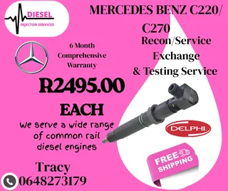 Mercedes Benz C220/C270 Diesel Injectors for sale