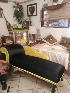 Black yellow resting couch