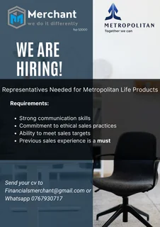 Representatives Needed for Metropolitan Life Products
