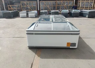 2.1m Glass Top Supermarket Island Freezer for sales