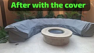 Outdoor patio furniture covers and roller up blinds etc