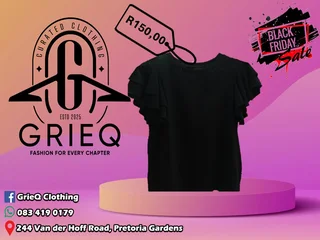 Black Ruffle Short Sleeve Top