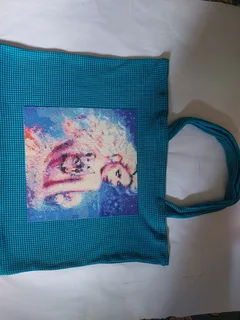 Wolf tattoo hand made bag