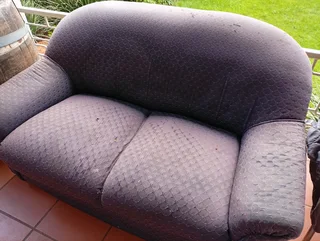 Blue couch set, two two seaters and a single seater, R500.