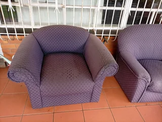 Blue couch set, two two seaters and a single seater, R500.