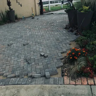 Bevel brick paving installation