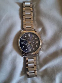 Men's Tempo Silver Plated Navy Dial Bracelet Watch