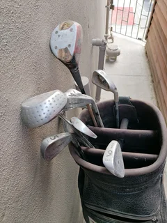 Golf ping leather bag and sticks