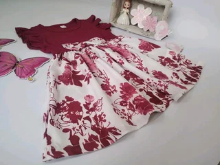Burgundy Floral Dress