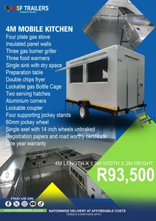MOBILE KITCHENS | MOBILE FRIDGES | VIP TOILETS | CUSTOM TRAILERS. Pretoria East!