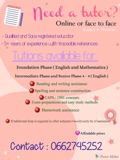 Tutoring in Phoenix online or 1 on 1