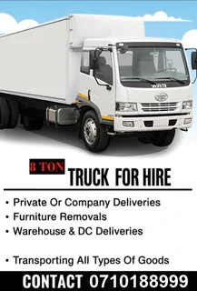 8 Ton truck for hire