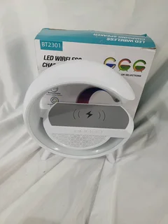 G-Shape multifunctional LED wireless charging speaker, model BT-2301.