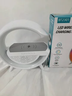 G-Shape multifunctional LED wireless charging speaker, model BT-2301.