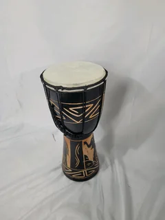 Ukulele guitar and djembe drum.