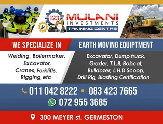 1.	“Get Certified. Get Hired. Train with 123 Mulani Operator Training Centre!”0834237665