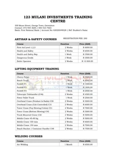 Driving and operators Training school in midrand 0834237665