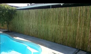 Bamboo fencing and ceiling with