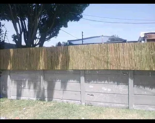 Bamboo fencing and ceiling with