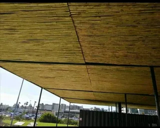 Bamboo fencing and ceiling with