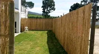 Bamboo fencing and ceiling