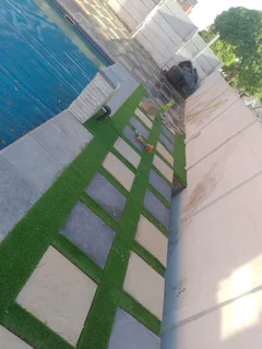 Blocks and artificial grass