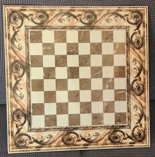 Tile glass chess set.