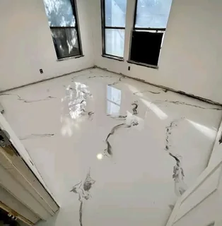 Epoxy floor and marble travetan install and polishing
