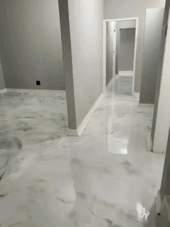 Epoxy floor and marble travetan install and polishing