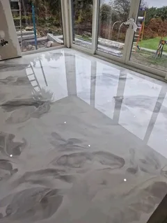 Epoxy floor and marble travetan install and polishing