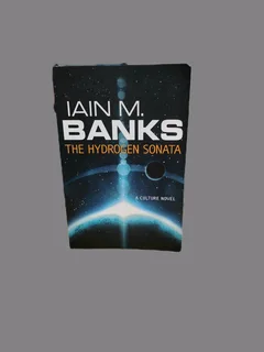 Selling a second-hand science fiction book – The Hydrogen Sonata by Iain M. Banks.