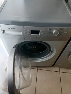Silver Smeg washing machine