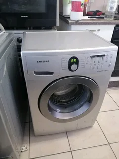 Silver Samsung washing machine