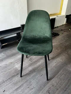 Green velvet chairs