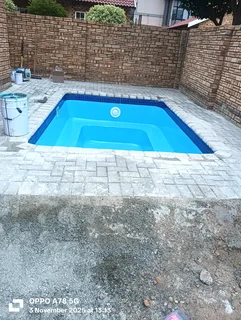 New pool shell installation new marbelite fibreglass New jacuzzi and repairs and pump paving thatche