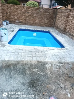 New pool shell installation new marbelite fibreglass New jacuzzi and repairs and pump paving thatche