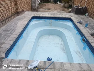 New pool shell installation new marbelite fibreglass New jacuzzi and repairs and pump paving thatche