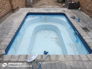 New pool shell installation new marbelite fibreglass New jacuzzi and repairs and pump paving thatche