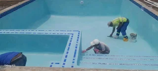 New pool shell installation new marbelite fibreglass New jacuzzi and repairs and pump paving thatche